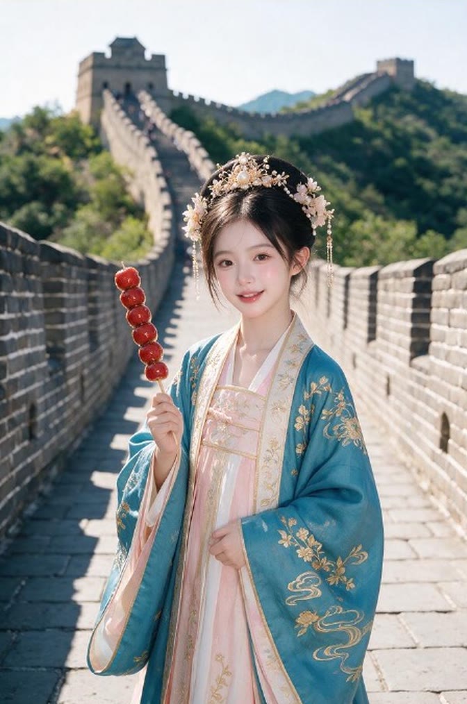 Great Wall Hanfu Theme AI Portrait Generation Effect