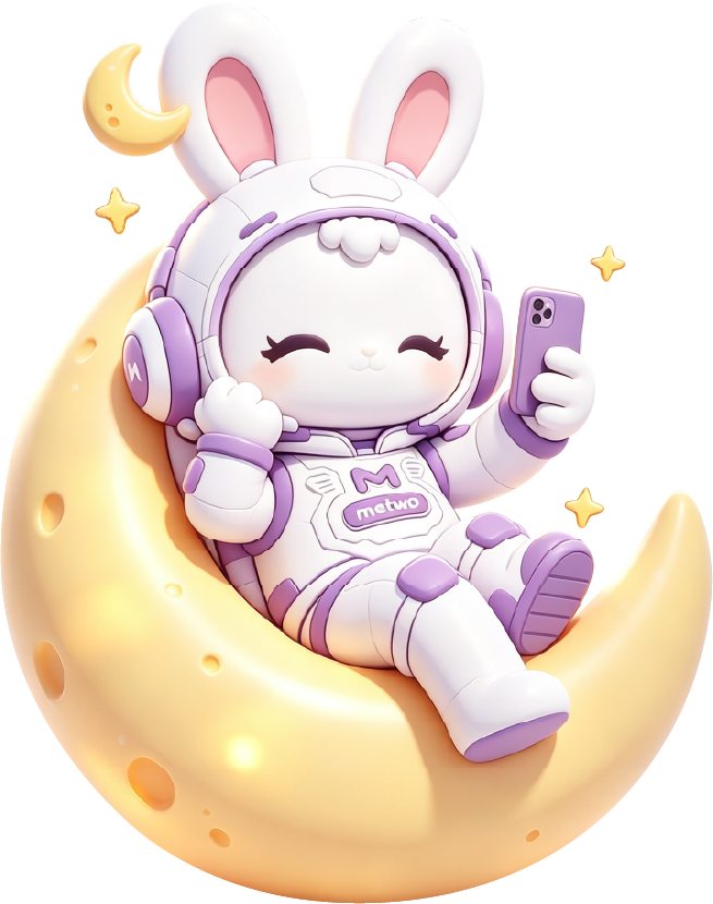 Tubao astronaut character sitting on the moon