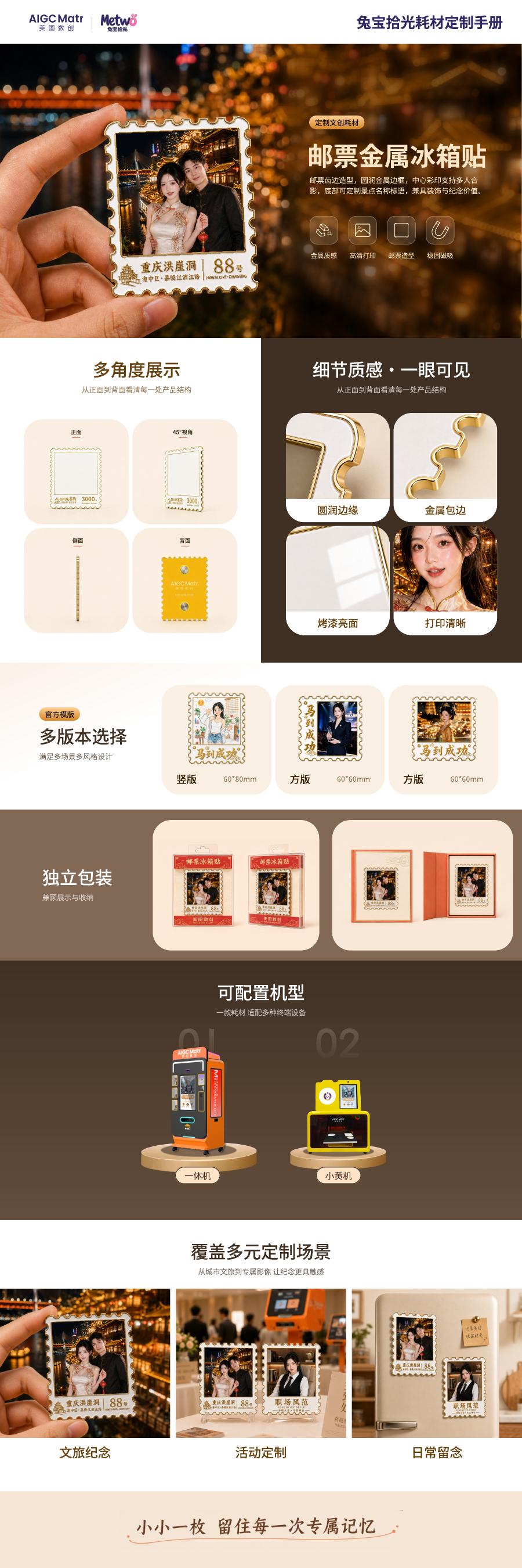 Actual shot of stamp metal refrigerator magnet