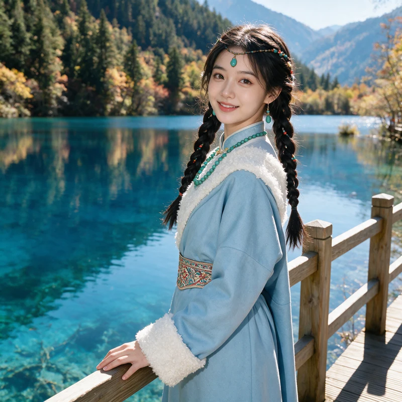 Jiuzhaigou Tibetan Clothing·AI Female Style Preview