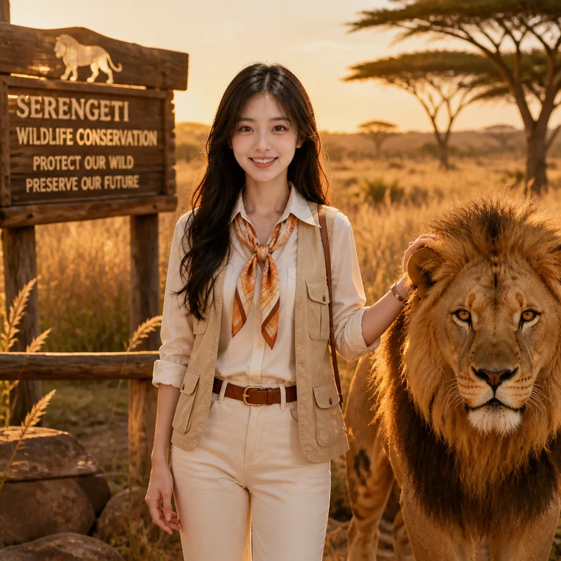 Lion photo · AI female style preview