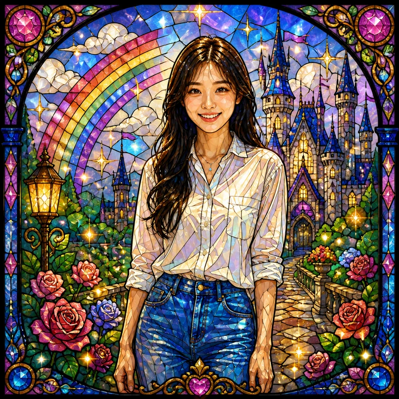 Stained glass window · AI female style preview