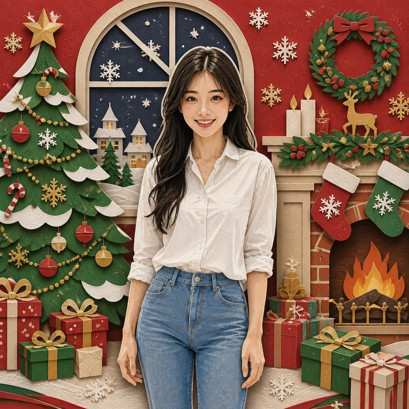 Christmas card · AI female style preview