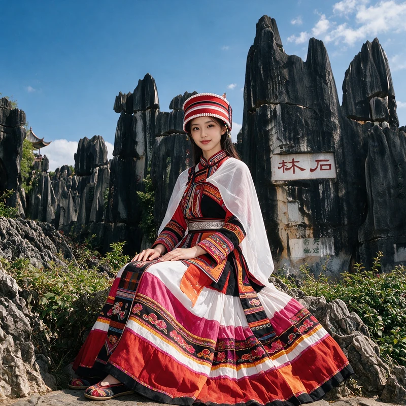Yunnan Stone Forest Travel Photography·AI Female Style Preview