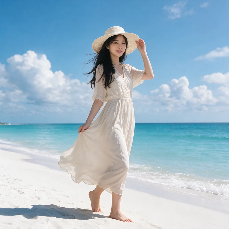 Shenzhen White Beach · AI female style preview