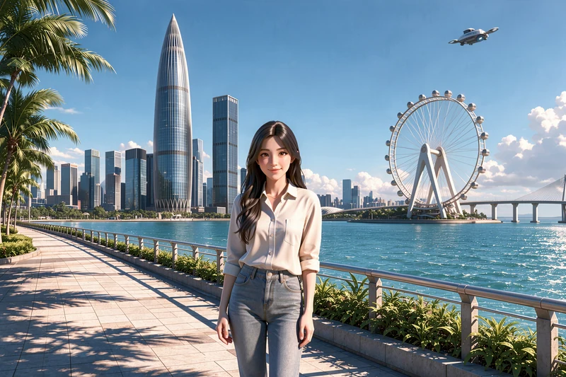 Ferris wheel daytime · AI female style preview